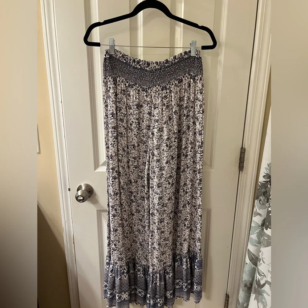 Mustard Seed-Floral Wide-Leg Flowy Pants-Size M - Picture 8 of 11